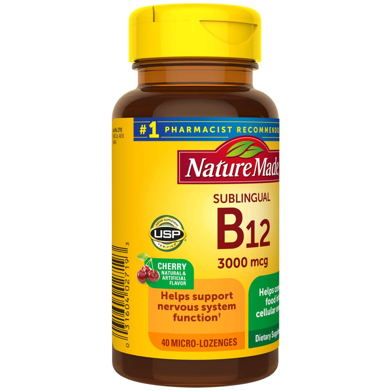 Nature Made Sublingual Vitamin B12 3000 mcg Micro-Lozenges, 40 Count for Metabolic Health - BeesActive Australia