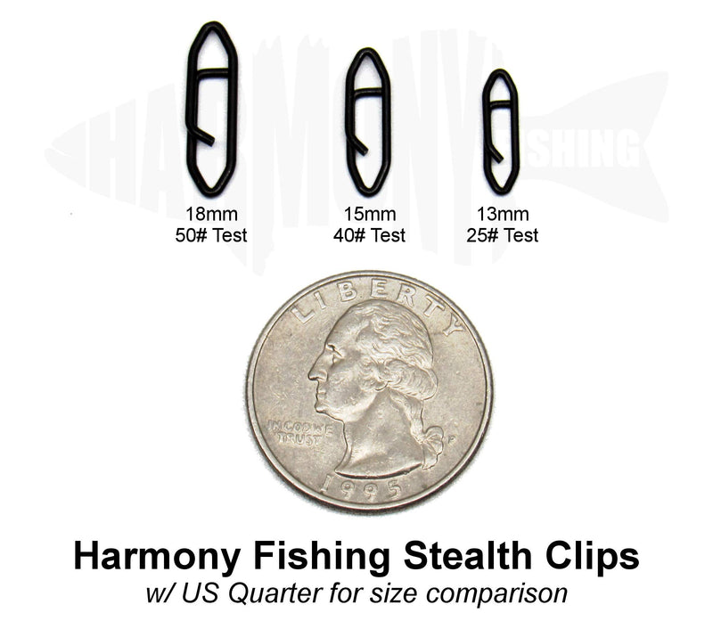 Harmony Fishing Stealth Clips (25 Pack) [Black Stainless] 13mm (25# Test) - BeesActive Australia