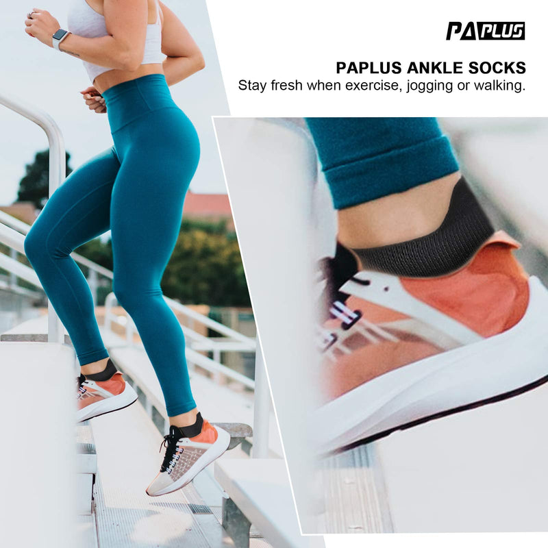 PAPLUS Compression Running Socks Women (6 Pairs), Ankle Athletic Socks Low Cut with Arch Support Mix of Colors(6 Pairs) Small-Medium - BeesActive Australia