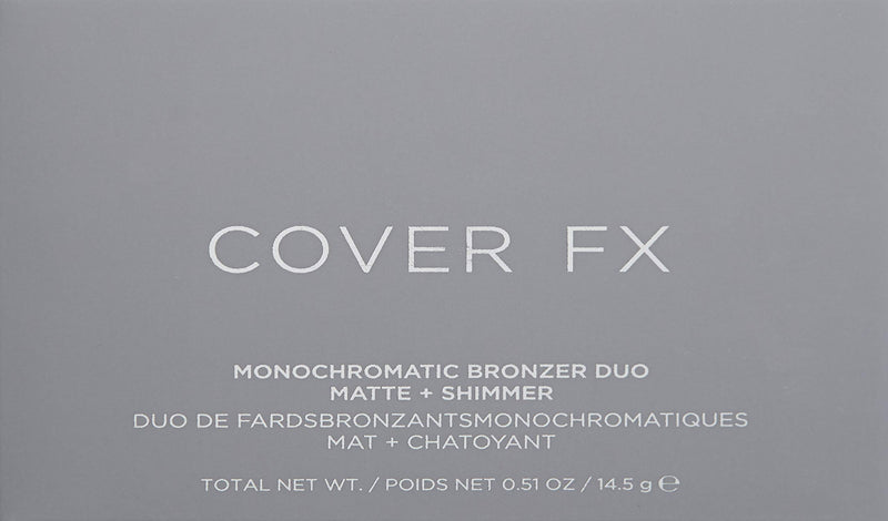 Cover FX Monochromatic Bronzer Duo: Richly-Pigmented, Talc-Free Bronzer Palette Featuring Matte and Shimmer Duo Shades for a Multidimensional Finish Sunkissed Bronze - Soft Bronze - BeesActive Australia