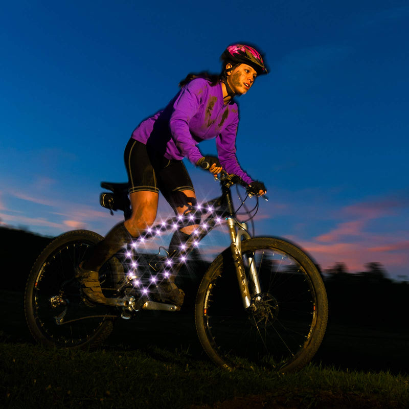 Waybelive LED Bike Frame Lights, Remote Control Bicycle Frame LED Light, 16 Color Change by Yourself, Waterproof, Super Bright to Ride at Night. Good Gift for Kids(1 Tire, Multicolor) - BeesActive Australia