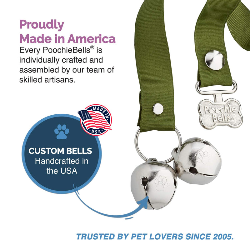 PoochieBells The Original Dog Potty Training Doorbell for Puppy & Dog Housebreaking and training, Classic Collection, Made in USA Fern - BeesActive Australia