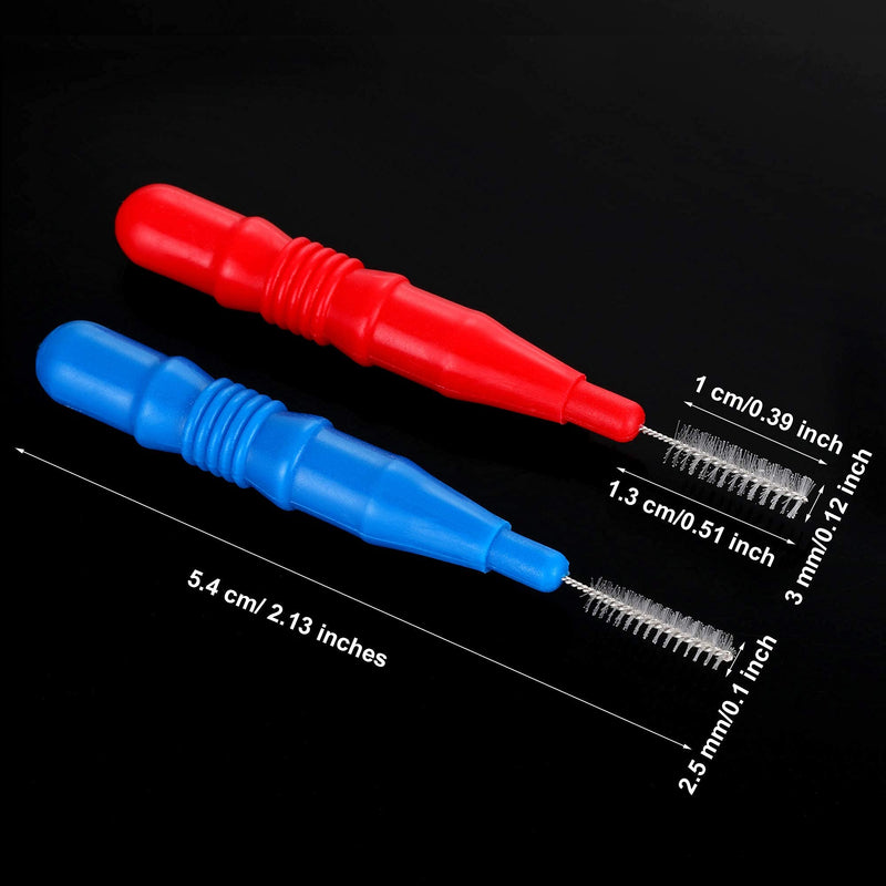 100 Pieces Braces Dental Brush Flosser for Cleaner Interdental Brush Toothpick Dental Tooth Flossing Head Oral Dental Hygiene Toothpick Cleaners Cleaning Tool Red and Blue - BeesActive Australia