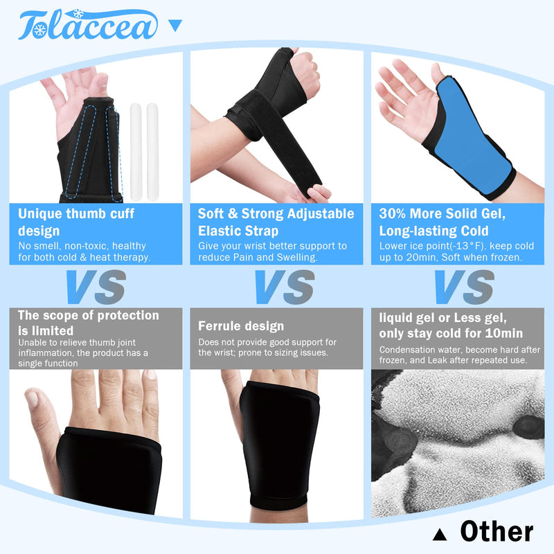 Tolaccea Thumb Brace Wrist Ice Pack for Pain Relief, Thumb Splint for Arthritis Pain and Support, Reusable Soft Gel Cold Pack for Hot & Cold Therapy, for Tendonitis, Joint Sprain - BeesActive Australia