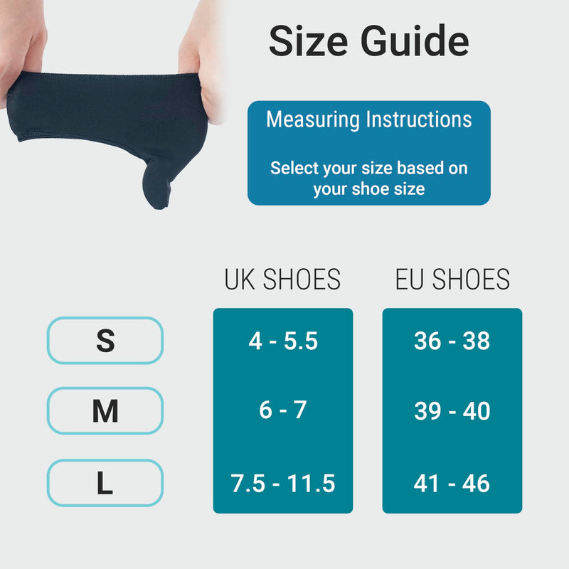 360 RELIEF Silicone Bunion Corrector with Gel Pads - Big Toe Separator, Straightener Hallux Valgus Pain Relief Soreness, Scientific Correction of Bunion | 1x Pair Black, Small with Mesh Laundry Bag | S - BeesActive Australia
