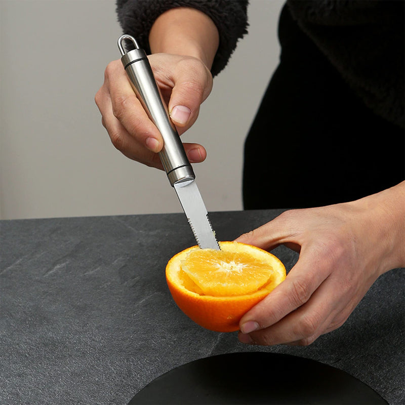 Setaria Viridis Stainless Steel Grapefruit Knife Serrated Knife for Fruit with Angled Blade Curved Serrated Grapefruit Knife for Easy Peeling Slicing Coring and Cutting - BeesActive Australia