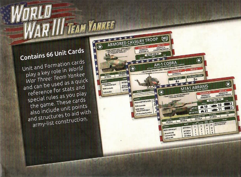 WW III Team Yankee: American Unit Cards (WW3-03U) - BeesActive Australia