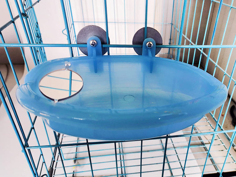 chenchen Mirrored Bird Bathroom, Bird Bathing Box for Small Parrots, Parakeets, Canaries and African Grey Parrots, Bathtub Bird Shower Accessories 7.4x3.9x1.4inch - BeesActive Australia
