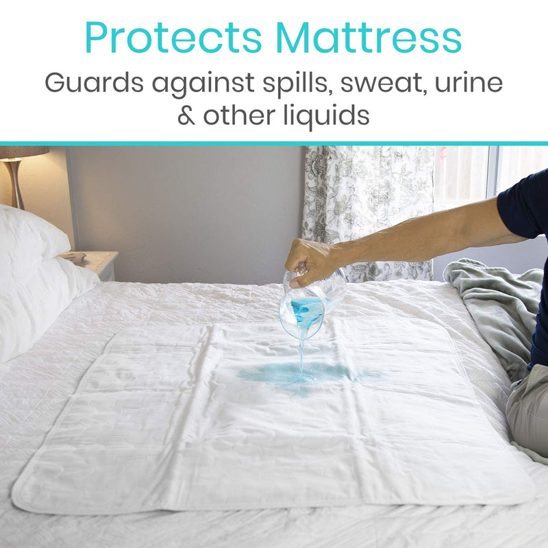 Vive Incontinence Bed Pad Sheets - Washable Mattress Protectors for Women, Men, Elderly, Kids, Pets - Overnight Urinary - Reusable Dry Underpad - Silent, Soft Protection (86 cm x 91 cm, 1) 86 cm x 91 cm 1.0 - BeesActive Australia