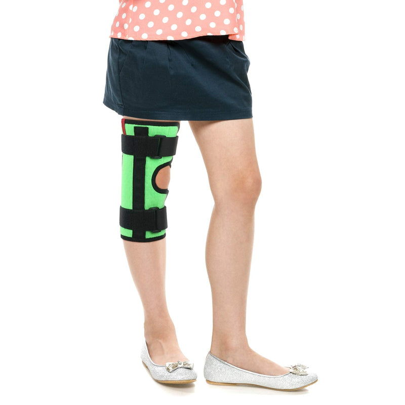 ORTONYX Kids Knee Immobilizer - Breathable and Lightweight - Straight Leg Support - Knee Splint - Height 10 " / ACJB2117GN-1 10 Inch (Pack of 1) Green - BeesActive Australia