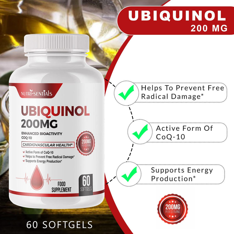 Ubiquinol CoQ10, Powerful Antioxidant for Heart and Vascular HealthSupplement for Energy, Heart and Cognitive Support - BeesActive Australia