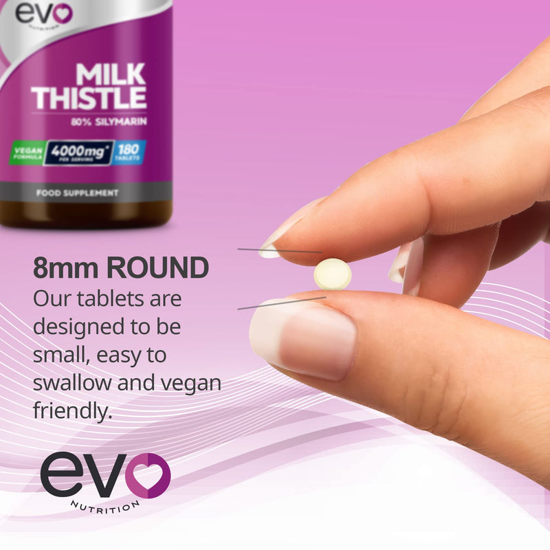 Milk Thistle Tablets - High Strength 4000mg Supplement - 180 Tablets (3-Month Supply) - 80% Silymarin - Vegan - Liver Support - Made in UK - BeesActive Australia