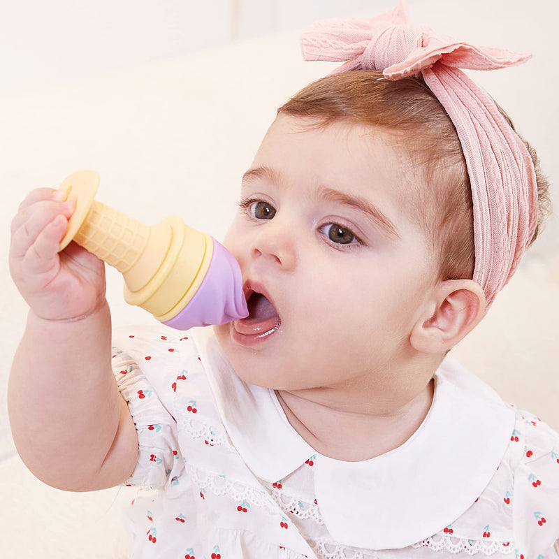 Smily Mia Freezer Teether for Babies 12-18Months,Freezable Ice Cream Toy for 6-12Months Babies,Cold Water Soother for 3-6Months for Teething Pian Relief,Grape Purple grape purple - BeesActive Australia