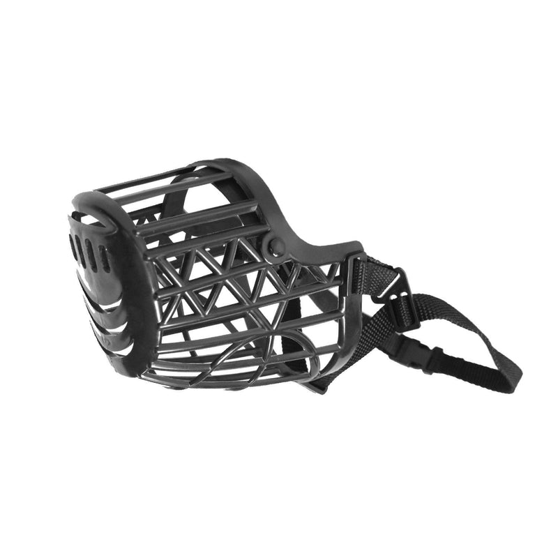 Downtown Pet Supply - Basket Muzzle - Cage Dog Muzzle, Prevents Barking, Biting and Chewing - Dog Grooming & Dog Housebreaking Supplies - Beige Size 2 – Snout Circumference – 8” Black - BeesActive Australia