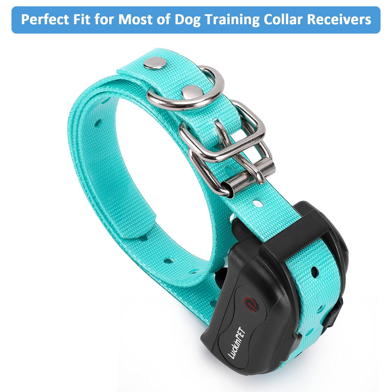 LuckinPET Waterproof Dog Collar Replacement Strap for Shock Collar and Fence Easy Clean Odorless Dog Collar Metal Buckle 3/4 Inch Adjustable Size Durable Anti-Odor TPU Dog Collar Cyan Pack2 Solid - BeesActive Australia