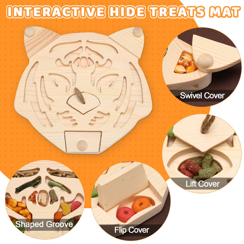 Sieral Wooden Enrichment Foraging Toy for Small Pet 7.7''x 7.1'' Interactive Hide Treats Puzzle Rabbit Toys Small Animal Toys Mental Stimulation Toys for Guinea Pig Hamster Bunny Rat Chinchilla - BeesActive Australia