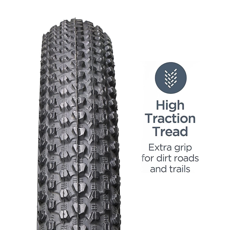 Hycline 2-Pack Mountain Bike Tire Set - 20x2.125 Inch Folding Tires, Tubes & Levers For MTB