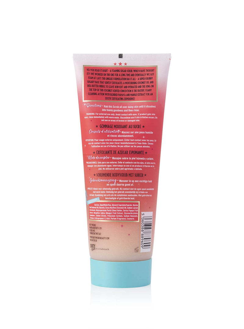 Dirty Works Tropic Like it's Hot Foam At Last Coconut Foaming Sugar Scrub 250g Single - 250g - BeesActive Australia