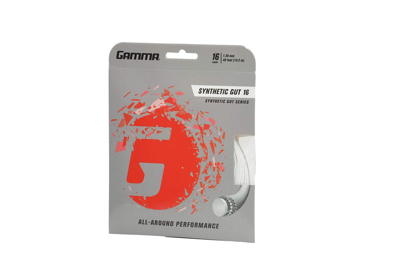 Gamma Synthetic Gut Series Tennis Racket String - Balance Of Playability And Extra Durability For All Playing Levels & Styles - 16, 17 or 18 Gauge (Black, Gold, Optic Yellow, Red, Royal Blue, White) 16 Gauge - BeesActive Australia