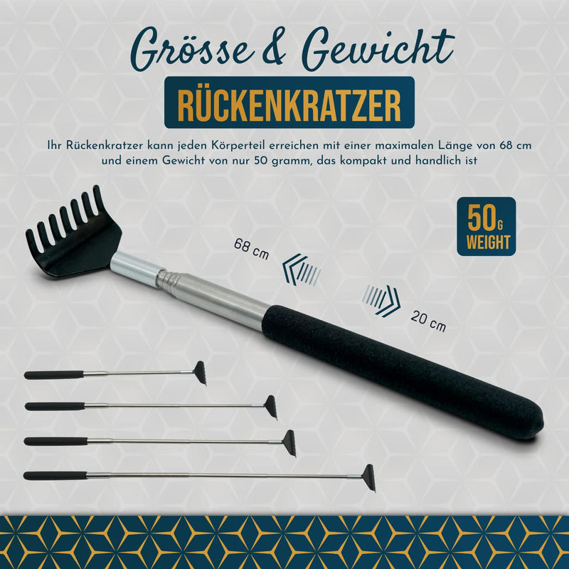 Pack of 2 Back Scratcher for Smooth Scratching Against Itching. Extendable Back Scratcher for Men and Women with Wide Head for Maximum Scratching Surface and Strong Telescope (20 to 68 cm) Pack of 2 - BeesActive Australia
