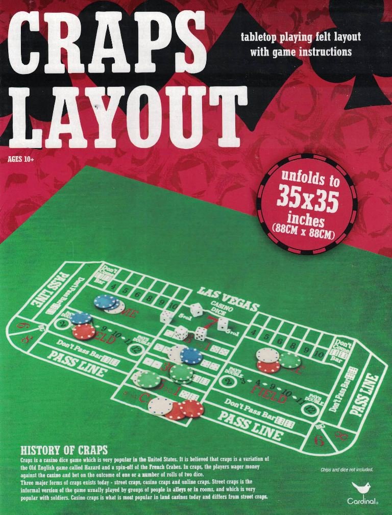 Craps tabletop playing felt layout - BeesActive Australia