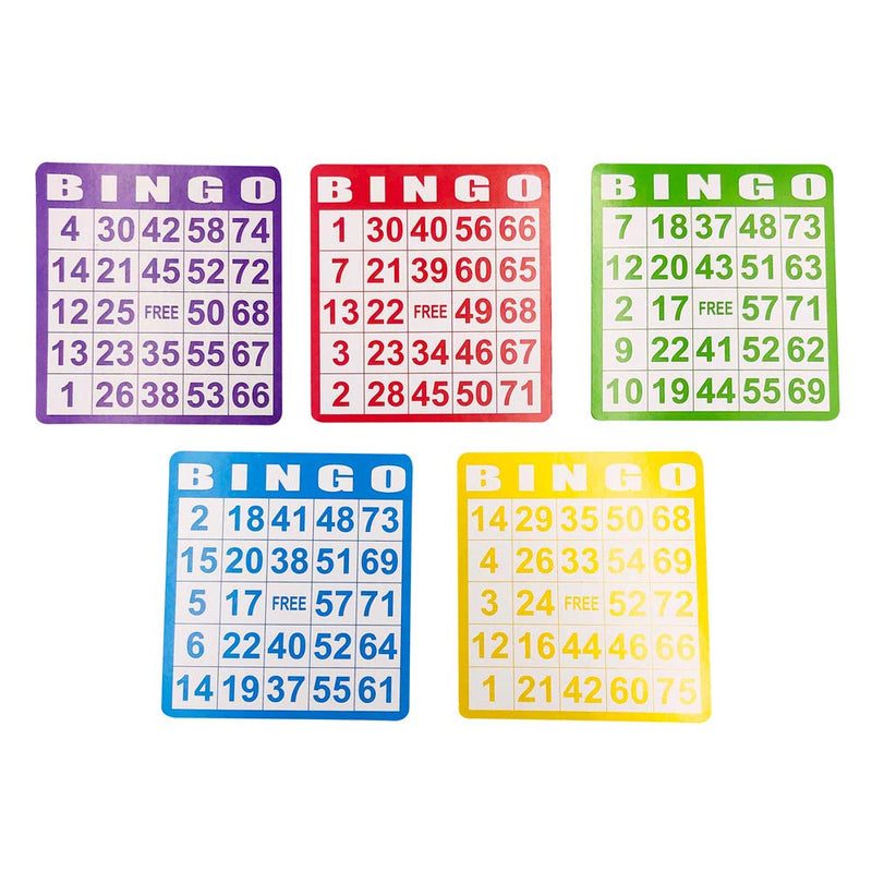 Yuanhe Bingo Paper Game Cards 50 Bingo Cards in Mixed Colors - BeesActive Australia