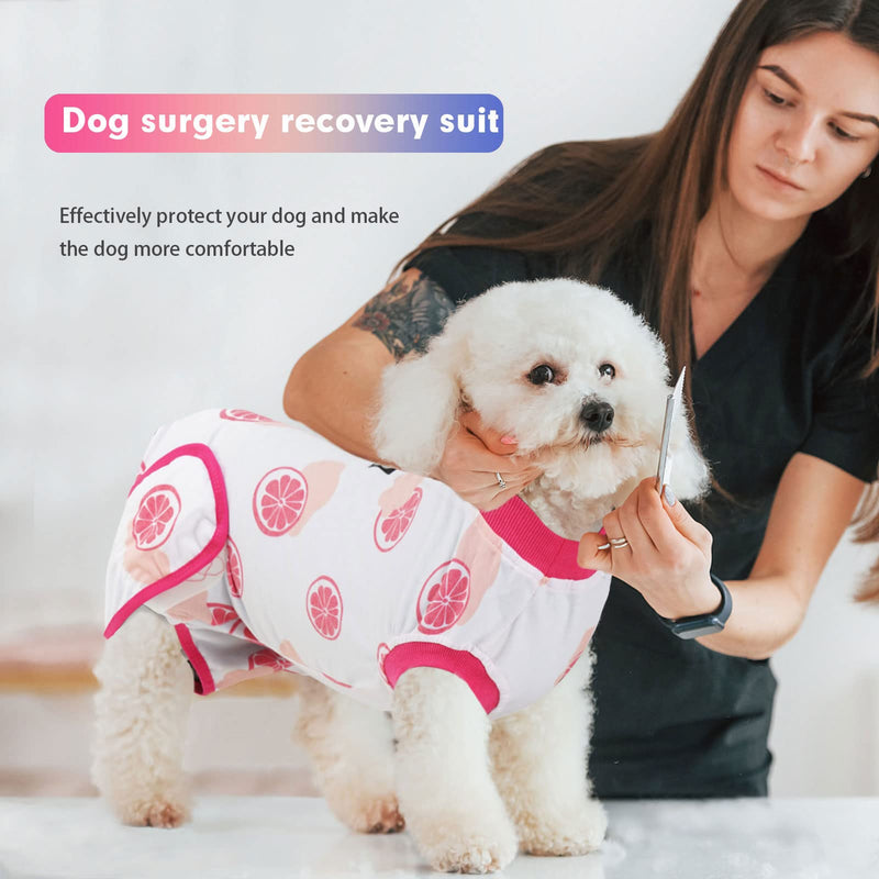 Vanansa Recovery Suit for Dogs Cats After Surgery Prevent Licking Dog Bodysuit Puppy Surgical Clothes Post-Operative Vest S Grapefruit - BeesActive Australia