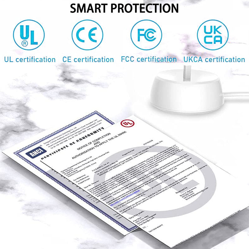 Electric Toothbrush Replacement Charger Compatible With O-ra-b, Portable Waterproof Base Inductive Model 3757 Travel Toothbrush Charger for O-ra-b Pro/Genius/Smart Series, UK 3 Pin Plug - BeesActive Australia