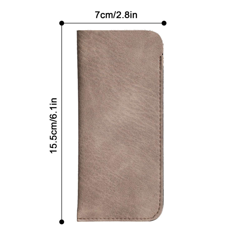 Hifot Leather Eyeglasses Case 3 Pack, PU Leather Soft Reading Glasses Pouch Spectacles Bag for Women Men Kids - BeesActive Australia