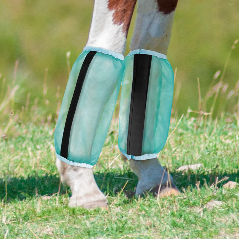 HR Farm- Horse Leggins, Loose Fitting Fly Boots,Horse Boots Leg Wraps Protection Gear Equine Set of 4 Large Ice Green - BeesActive Australia