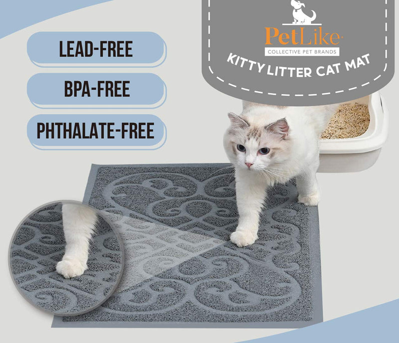 PetLike Cat Litter Mat, Thick Litter Trapping Mat, Durable Litter Box Mat Waterproof, Indoor Mat Washable Mats with Non-Slip Backing, Soft on Kitty Paws and Easy to Clean, Phthalate Free, 30x18 Light Pink - BeesActive Australia