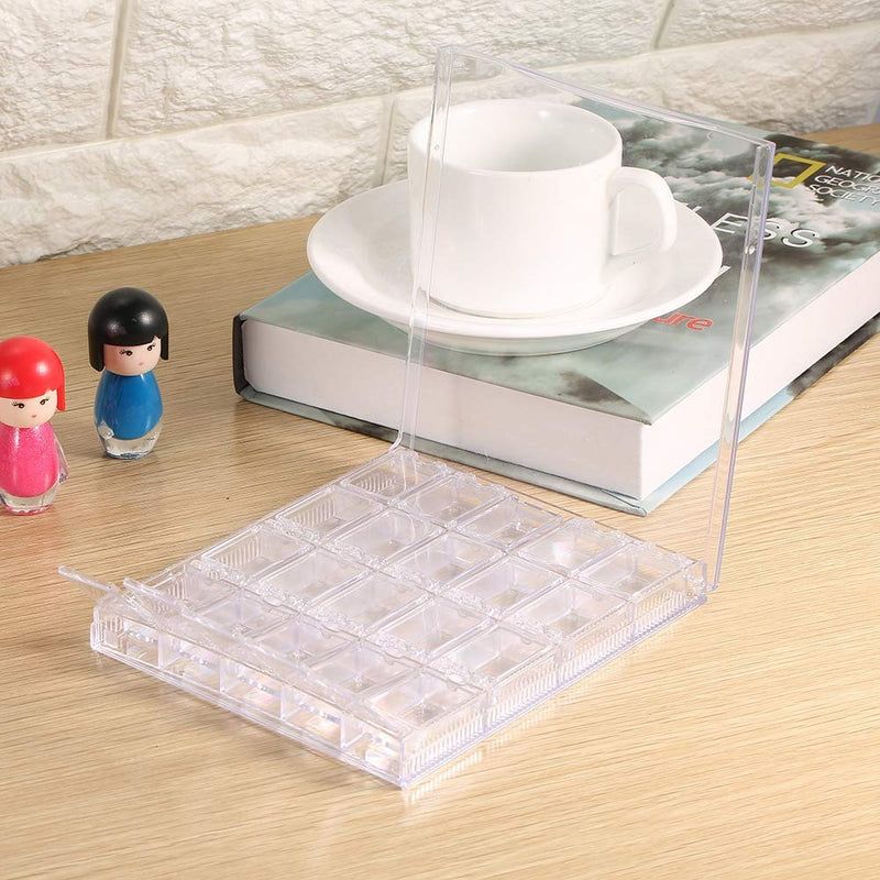 20 Grids Transparent Rhinestone Box Detachable Nail Art Box Acrylic Nail Art Decorations Storage Box Container Case for Storing Nail Art Decorations Rhinestone Beads Non-toxic Harmless - BeesActive Australia