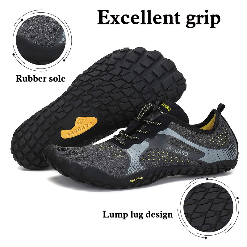 Women's Barefoot Shoes Minimalist Trail Running Shoes Walking | Wide Toe Box | Outdoor Cross Trainer | Zero Drop Sole 6.5 Bistre Black - BeesActive Australia