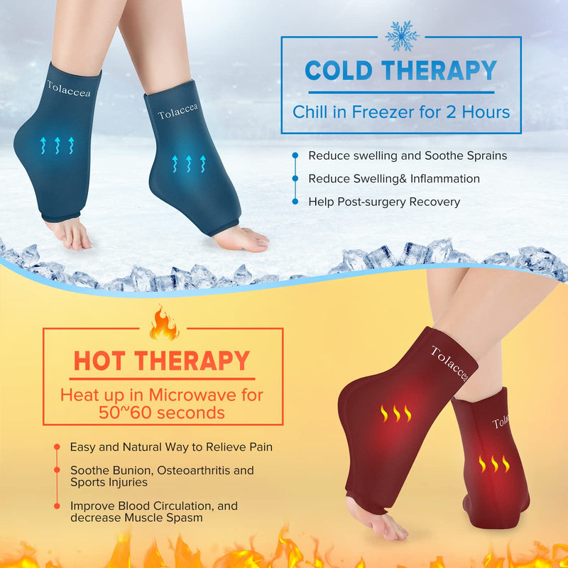 Ankle Foot Ice Pack Wrap for Injuries Reusable Gel Cold Compress Pack and Hot Therapy for Achilles Tendon, Heels, Edema, Arch, Plantar Fasciitis, Sprained, Swelling Recovery Black (Pack of 1, L) Pack of 1 1 Count (Pack of 1) - BeesActive Australia