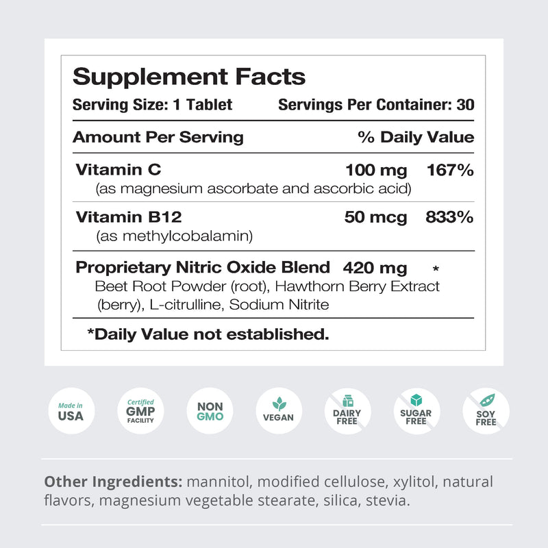 HumanN Neo40 Daily Heart & Blood Circulation Supplements to Boost Nitric Oxide - Supports Blood Pressure - from maker of SuperBeets -Includes 30 Dissolvable Tablets - Tasty Fruity Flavor - BeesActive Australia