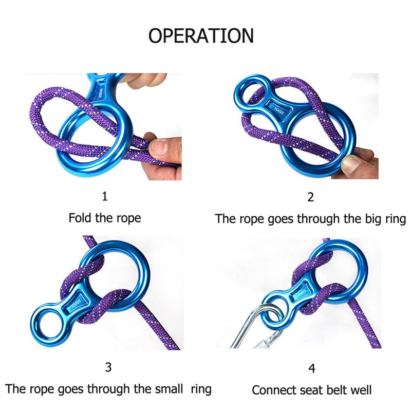CdyBox 35KN Super 8 Belay Device Titan Figure 8 Descender for Climbing Red - BeesActive Australia