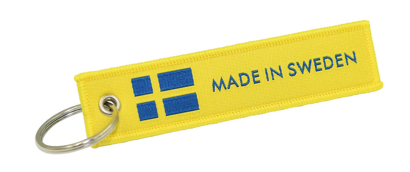 Great 1 Products Country Flag Made In Keychain Tag with Key Ring - Keys, Cars, Trucks, Motorcycles, Gifts - EDC Made in Sweden - BeesActive Australia