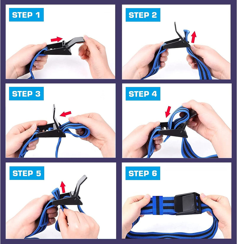 ROSYQUARZ Booty Bands, Blood Flow Restriction Bands for Women/Men, Adjustable BFR Training Bands for Glutes & Hip Building, Occlusion Resistance Bands for Exercising Butt, Squat, Thigh, Arms (2 Pack) blue - BeesActive Australia
