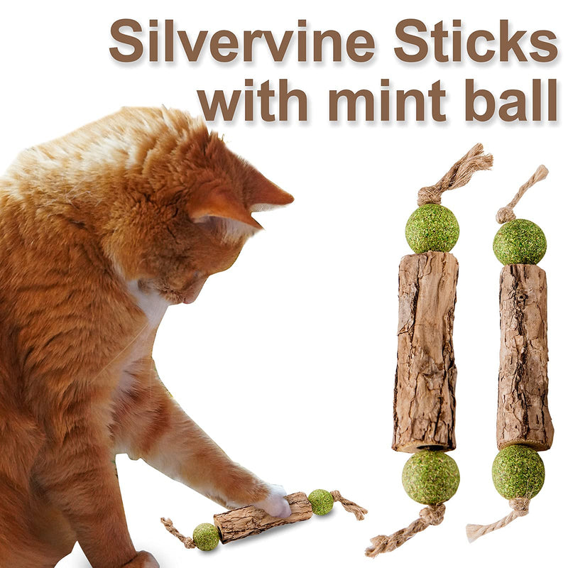 MiMiMoMo Catnip Toys for Cats Silvervine Sticks for Cats Interactive Cat Toys for Indoor Cats,Cat Kitten Teething Chew Toys for Aggressive Chewers,Suitable for All Cats,3Packs - BeesActive Australia