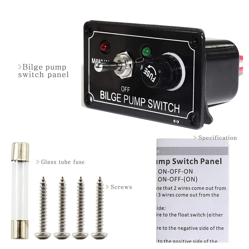 [AUSTRALIA] - Gloaso Boat Car ATV Yachts Bilge Pump Switch Panel 12V Bilge Pump Switch ( Manual/ Off/ Auto) Panel with Fuse 