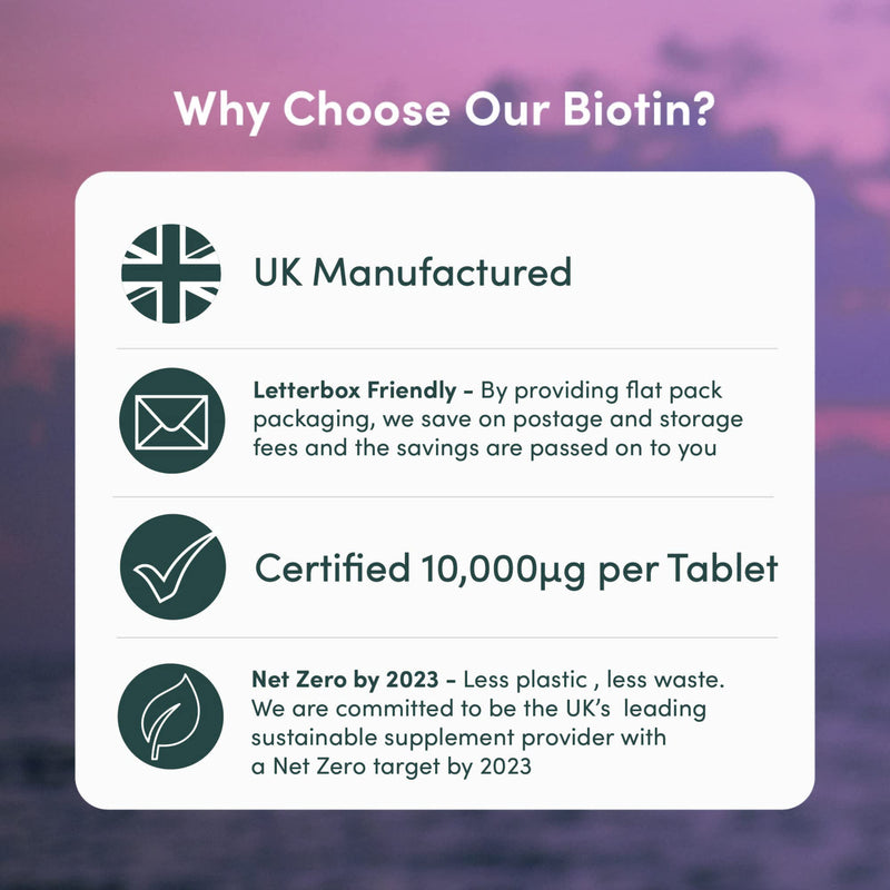 Biotin Hair Growth Supplement - 1 Year Supply High Strength Biotin 10,000mcg Per Tablet, Hair Skin and Nails Vitamins for Women & Men, 365 Vegan Biotin Tablets - Easy to Swallow UK Made Hair Vitamins - BeesActive Australia