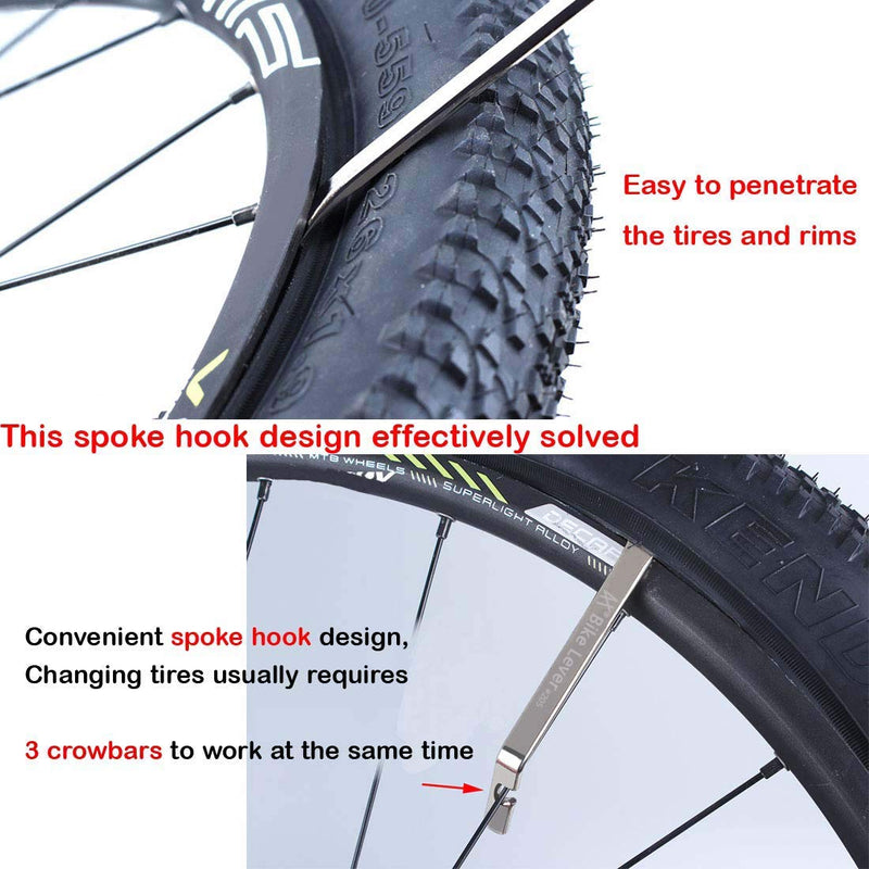 Tragoods Premium Bicycle Tire Lever Tyre Spoon Iron Changing Tool, Bike Tire Levers Premium Stainless Steel Levers to Repair Bike Tube, Best Tire Changing Tool, Set of 3 - BeesActive Australia