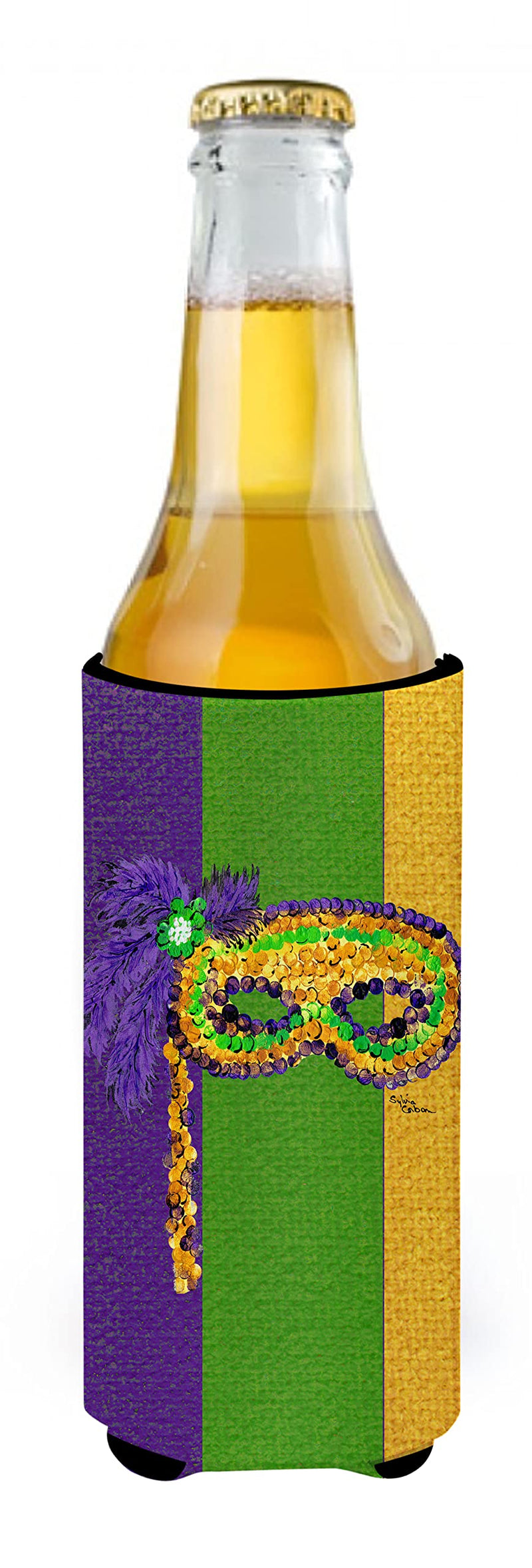 Caroline's Treasures 8362MUK Mardi Gras Ultra Beverage Insulators for Slim cans Mardi Gras Masquerade Mask Design, Slim Can, Multicolor - BeesActive Australia