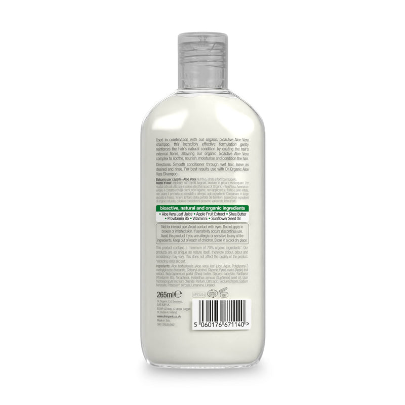 Dr Organic, Organic Aloe Vera Conditioner , Natural , Vegan , Cruelty Free , Paraben & SLS Free , Soothing , For Normal to Dry Hair, 265ml - BeesActive Australia
