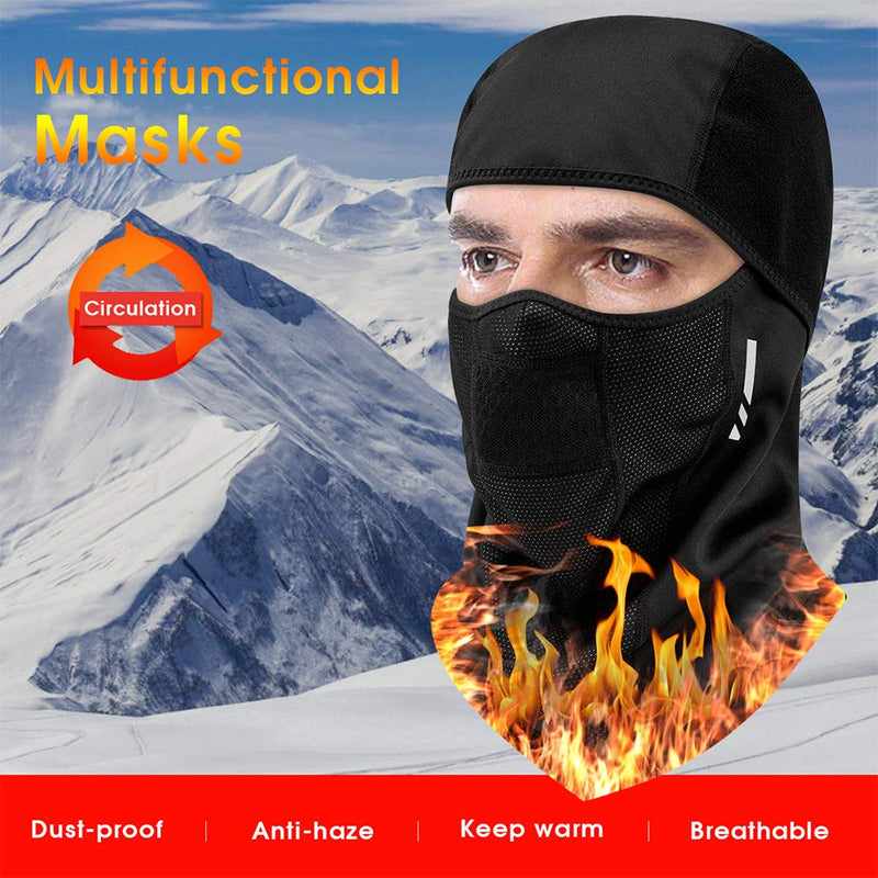 Ski Mask for Men Women Balaclava Face Mask Men Cold Weather Balaclava Warmer Windproof Hunting Cycling Motorcycle Neck Gaiter Warmer Winter Gear (Black) - BeesActive Australia