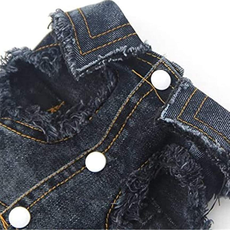 DOGGYZSTYLE Pet Vests Dog Denim Jacket Hoodies Puppy Jacket for Small Medium Dogs XX-Large (Pack of 1) Black print - BeesActive Australia
