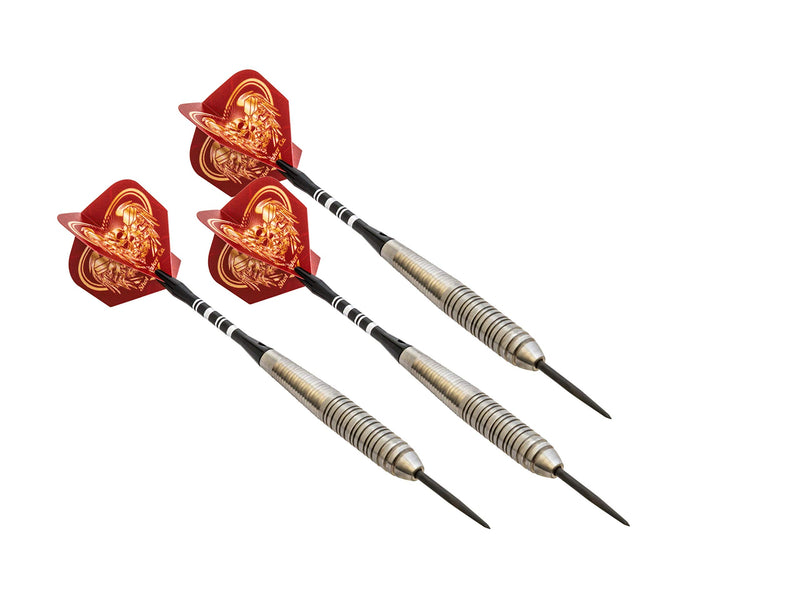 [AUSTRALIA] - SHOT TAKER CO. EST. 2017 Professional Stainless Steel Tip Darts Set | 6 Stainless Steel Barrels 22g | 6 Aluminum Shafts 48mm | 8 Flights Standard | 1 Darts Sharpener | 1 Stylish Case Red Skull 21g 