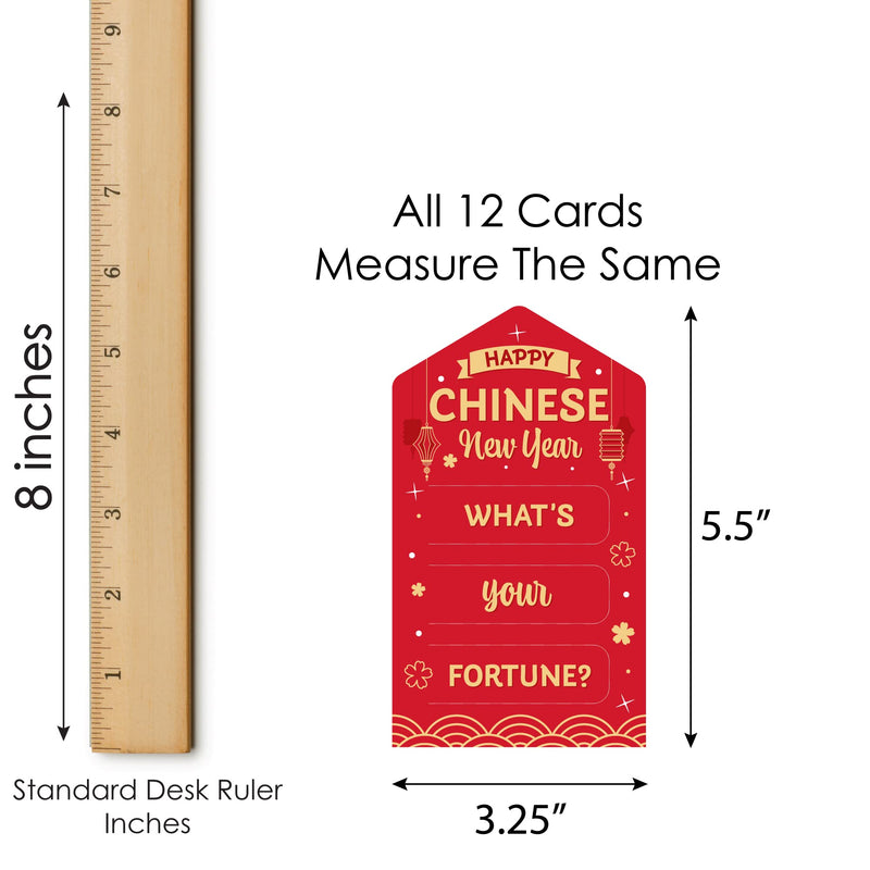 Big Dot of Happiness Chinese Lanterns - Lunar New Year Game Pickle Cards - Fortune Pull Tabs - Set of 12 - BeesActive Australia