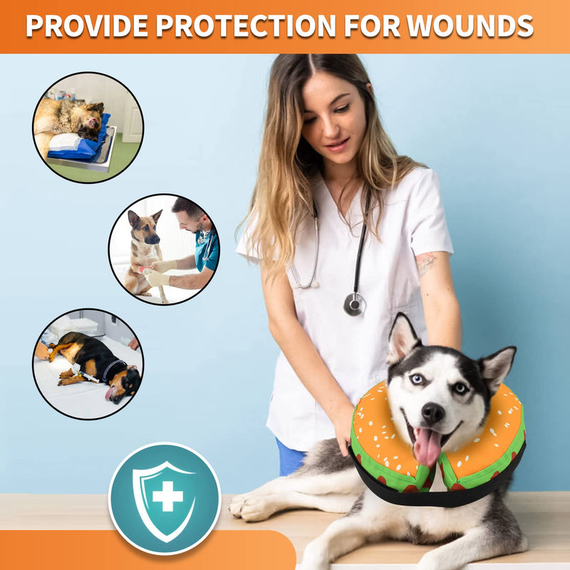 Protective Inflatable Dog Recovery Cone Collar for Smal Medium Large Dog, Soft E-Collar Dog Donut Cone Alternative After Surgery for Dogs Cats S(Neck 7.8''-10.2'') - BeesActive Australia
