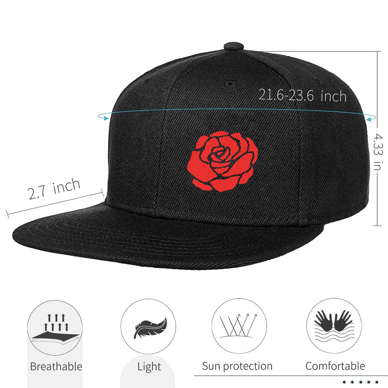Negi Snapback Hats for Men Flat Bill Black Adjustable Baseball Cap Trucker Dad Hat… Rose - BeesActive Australia